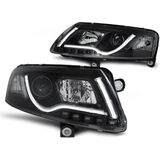 Koplampen met parkeerlicht AUDI A6 C6 04 04-08 LED TUBE LIGHTS ZWART