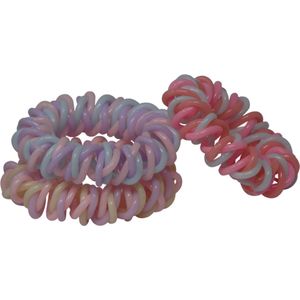 Jessidress® Brede Haarelastiekjes Spiraal Telefoonkabel Stevig Spiralen Elastieken - Pastel