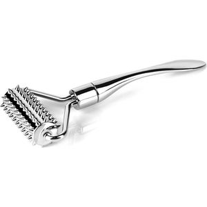 Facial Roller - Metal Massage Roller - Acupuncture Points Massage - Ridged Roller voor Body - Facial Massage - Hand - Nek - Bevordert Bloedstroom - Zilver