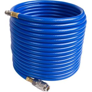 Premium Compressed Air Hose Spiral 10M - PVC - Flexible And Durable For Compressors - Including Quick Connect And Adapter - Red
