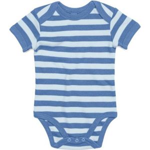 Baby romper gestreept blauw maat 0-3 mnd Short Sleeve Bodysuit