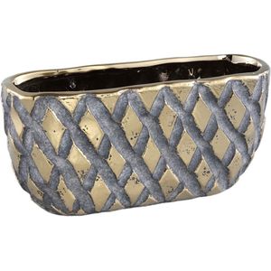 PTMD Juney Bloempot - 23 x 8 x 11 cm - Keramiek - Goud