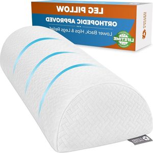 Half Moon Bolster Kussen Semi-Roll - Kniekussen voor Zijslapers - Beenverhoging - Premium Kwaliteit Memory Foam - Ademend Cover