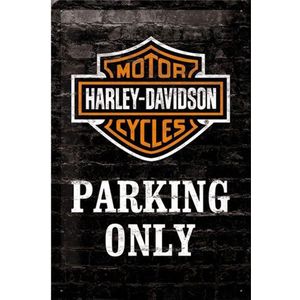 Harley davidson parking only Metalen wandplaat 20-30