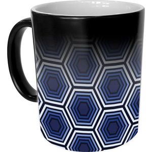 Magische Mok - Blauwe Hexagons