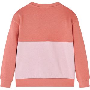 Kindertrui - Kleurenblok - Maat 140 - Rozebruin/Roze