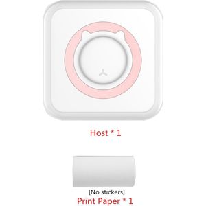 Mini draagbare draadloze Bluetooth thermische printer met 1 rol thermisch papier, compatibel met Android/iOS, zakprinter voor memo's, doe-het-zelf, foto's, enz. Roze