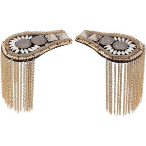 Epauletten Kwastje Lichtgoud met Pompons en Kettingen - Uniform Accessoires 187 x 90 x 8 mm