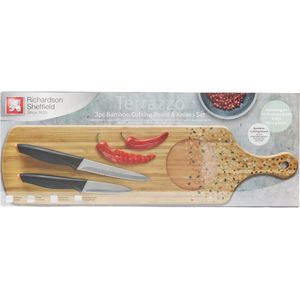 Richardson Sheffield Terrazzo Snijplank + 2 Messen Bamboe