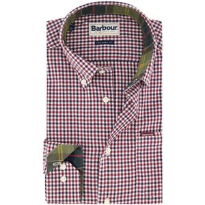 Barbour overhemd rood geruit katoen slim fit
