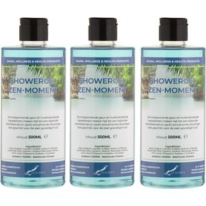 Douchegel Zen Moment 500 ml - met klepdop - set van 3 stuks - transparant - Showergel