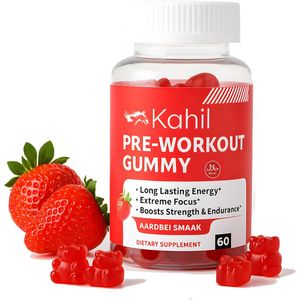 Kahil - Pre-Workout Gummies - Aardbei Smaak - 60 Stuks - met Vitamine B12 Creatine en Taurine - Shot
