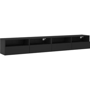 vidaXL - Tv-wandmeubels - 2 - st - 100x30x30 - cm - bewerkt - hout - zwart