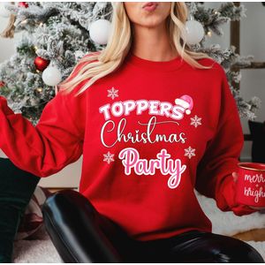 Dames kersttrui- Maat m- Toppers Christmas Party- Rode sweater- foute kersttrui- kerst party.