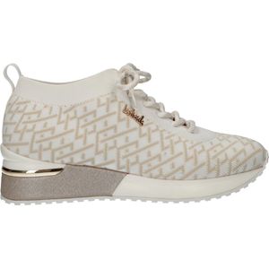 La Strada Dames Sneaker 2101727-4504 white beige weave knitted Maat 40