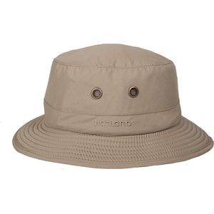 Hatland - Verkoelende UV Bucket hoed voor heren - Lykens Cooldown - Khaki - maat L (59CM)