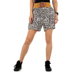 Metrofive korte broek met elastische taille riem wit XL/XXL