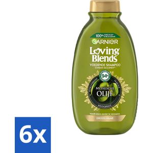 Garnier - Loving Blends - Shampoo - Mythische Olijven - Droog Haar - 300 ml - Voordeelverpakking - 6 stuks