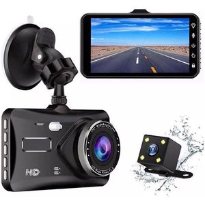 Generieke geavanceerde touchscreen dashcam-bundel - 1080P Full HD, 170° groothoeklens, achteruitrijcamera inbegrepen voor naadloze opname, zwart（Met 16G geheugenkaart）