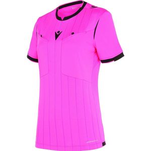 Macron Stephanie Scheidsrechtersshirt Korte Mouw Dames - Fluo Roze / Zwart | Maat: S