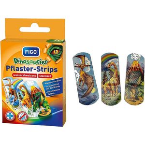 Figo Waterafstotende Kinderpleister - Strips - Dinosaurussen - 2 x 10 Stuks = 20 Stuks !!