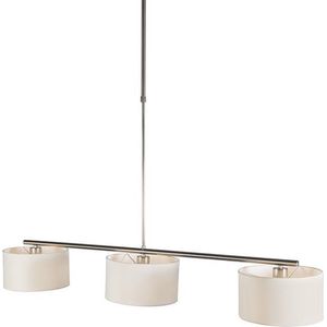 QAZQA vt - Moderne Verstelbare hanglamp voor boven de eettafel | in eetkamer - 3 lichts - L 1250 mm - Wit - Woonkamer