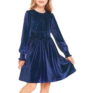 Meisjesjurk met lange mouwen voor herfst en winter, feestelijke jurk voor kinderen, vintage partyjurk, kerstjurk, verjaardagsjurk, 6-13 jaar