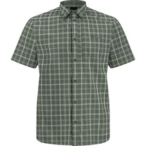 Jack Wolfskin Norbo S/S Shirt Men -Outdoorblouse - Heren - Hedge green checks - Maat XL