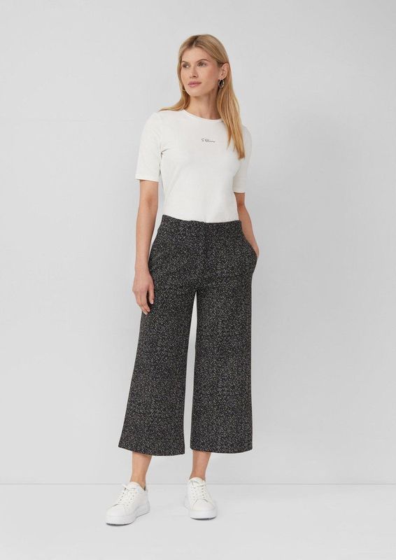 Culottes - Tricot - Visgraatpatroon - Met Elastische Tailleband - Steekzakken