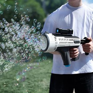 MikaMax Bellenblaaspistool - Bubblenator T-3000 – Bubble Gun met 57 Gaten – LED Licht & USB – Speelgoed voor Buiten & Kinderfeestje