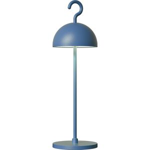 Sompex Tafellamp of hanglamp Hook | Led | Blauw - indoor / outdoor / voor binnen en buiten met oplaadkabel USB  - 2700-3000k - kleur in warm of koel wit instelbaar - Design accu(tafel)lamp