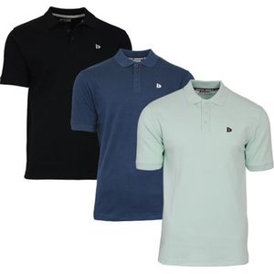 3-Pack Donnay - Polo (Noah) - Sportpolo - Heren - Black/Navy/Mint green (685) - maat XXL