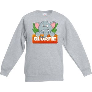Slurfie de olifant sweater grijs voor kinderen - unisex - olifanten trui - kinderkleding / kleding 134/146