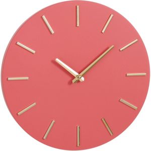 Vtw Living - Klok - Wandklok - Industrieel - Roze - Metaal - 35 cm