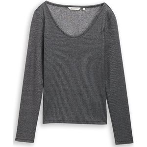 Tom Tailor Denim Slim fit shirt met lange mouwen en glittereffect