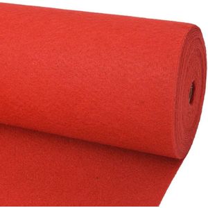 vidaXL Tapijt effen 1x12 m rood