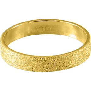 Quiges Stapelring Dames - Vulring Glitter - RVS Goudkleurig - Maat 19 - Hoogte 4mm