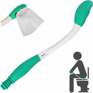 Nevolis® afveeghulp toilet - 38cm - toilethulp extra lange reikwijdte - toilethulpmiddelen comfort - easy wipe afveger - houder toiletpapier - toiletpapier houder voor afvegen - afveeghulp voor mindervaliden, revalidatie, zwangerschap