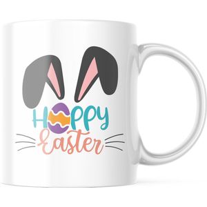 Paas Mok HoppyEaster kleur | Paas cadeau | Pasen | Paasdecoratie | Pasen Decoratie | Grappige Cadeaus | Koffiemok | Koffiebeker | Theemok | Theebeker