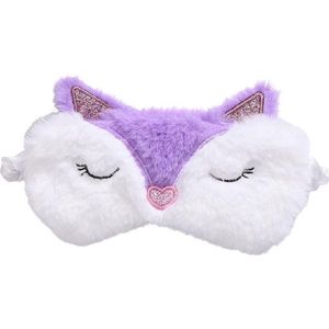 Meisjes Slaapmasker Vosje – Paars – Kinder Reismasker vanaf 5 Jaar – Zacht Oogmasker van Polyester