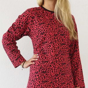 Temptation Dames Nachthemd - Bigshirt - Panter print - Rood - Maat S
