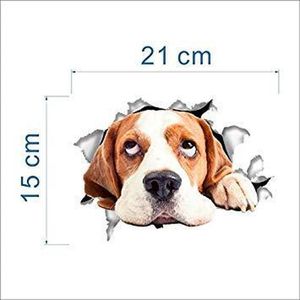 GoedeDoelen.Shop | Sticker Beagle | Sticker voor Auto, Laptop , Muur, Koelkast | Hond | Beagle | Adopt Don't Shop | Weerbestendig