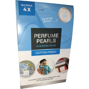 PERFUME PEARLS | Scent Pouch | geurzakjes |Cotton Fresh| Geurbuiltjes |kledingkast Geurtjes| Interieur Geur| Geurparels - Parfumzakjes- Parfum- Stofzuigerzakje - Stofzuiger Luchtverfrisser|MULTIPACK 4x Zakjes