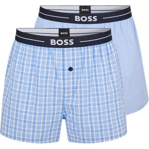 BOSS - Boxershorts 2-Pack Blauw - Heren - Maat L - Regular-fit