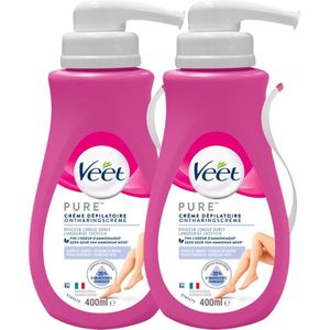 Veet - Ontharingscreme - Gevoelige Huid - Silk & Fresh - 400ml x2 - Voordeelverpakking
