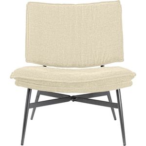 Stijlvolle Beige Fauteuil met Metaal Onderstel - Fauteuils - Stof - 70x58x43cm