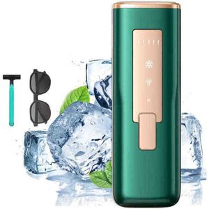 Laserontharing voor vrouwen en mannen, IPL-ontharing, Saffier-ijskoelsysteem voor een vrijwel pijnloos en langdurig resultaat, Thuisontharingsapparaat voor lichaam, gezicht, benen, armen en bikinilijn