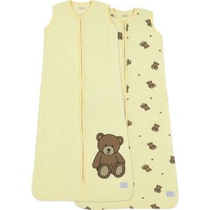Meyco Baby Slaapzak Winter Teddy Bear - 2-pack - soft yellow - 90cm - winterslaapzak