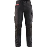 Blaklader Dames service werkbroek met stretch 7195-1330 - Zwart/Rood - C42