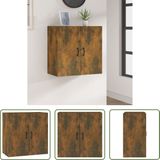 The Living Store Wandkast Smoked Oak - 60 x 31 x 60 cm - Hoge kwaliteit hout - 2 Deuren